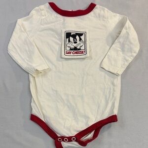 Disney X Joe Fresh - Cream and Red 'Say Cheese' Bodysuit - Mickey Mouse design